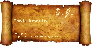 Dani Jusztin névjegykártya